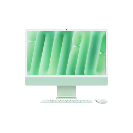 A green 2021 apple Imac with the matching magic mouse and matching keyboard